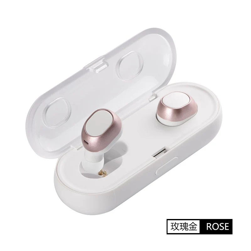 Rose gold TWS16 мини Близнецы истинные Беспроводные стерео Bluetooth наушники с зарядным устройством CSR 4,2 гарнитура громкой связи двойные bluetooth наушники PK M9 - Цвет: Rose gold