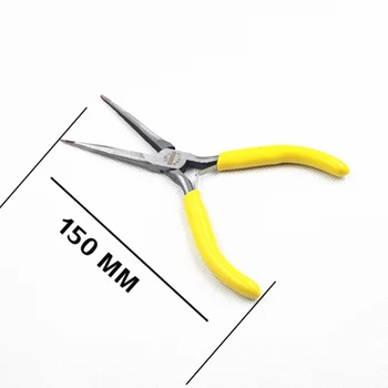 

Long Needle Pliers Scissors Flat Wire Side Steel Pliers Pinces Beading Jewelry DIY Hand Tool Equipments 15cm 1Pc Yellow