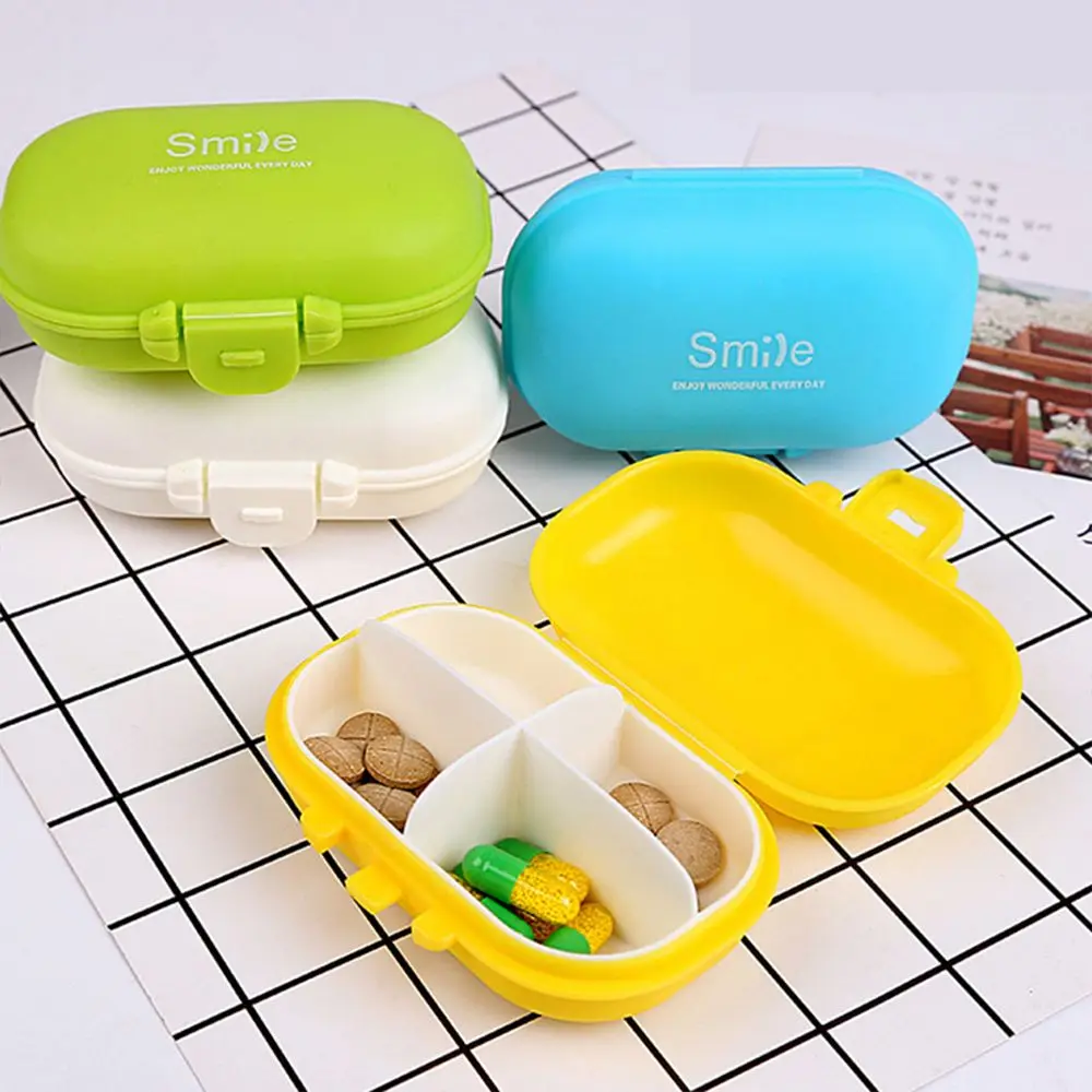 

PPortable Pill Box Cases 4 Rooms Medical Boxes Jewelry Container Orginazer Mini Versatile Candy Pills Carrier