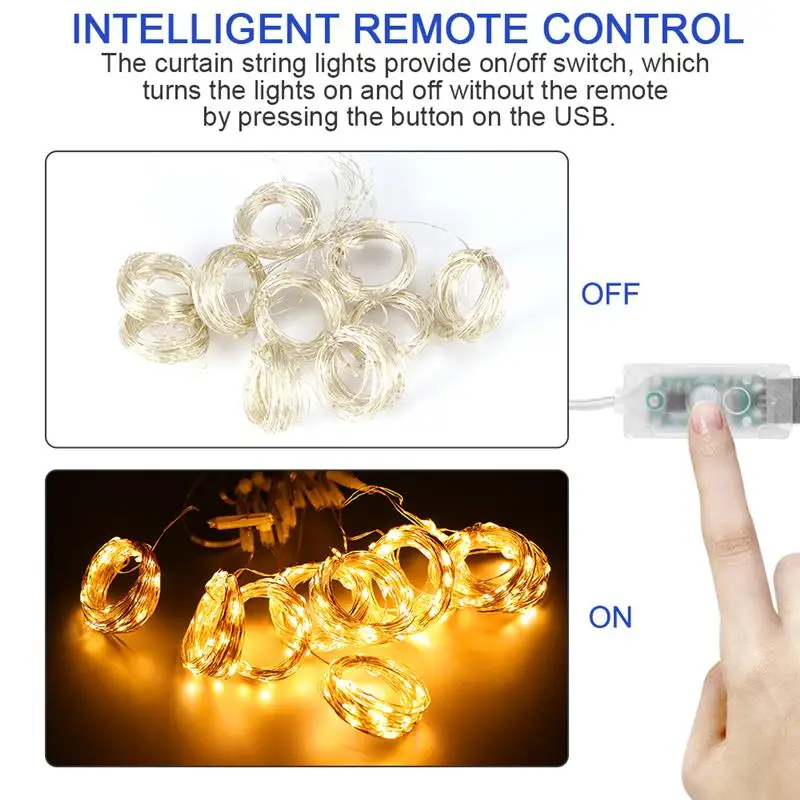 6 цветов USB рождественские огни 8 режимов 300 светодиодные гирлянды сказочные огни для свадьбы сад Праздничная занавеска GarlandsLed огни украшения