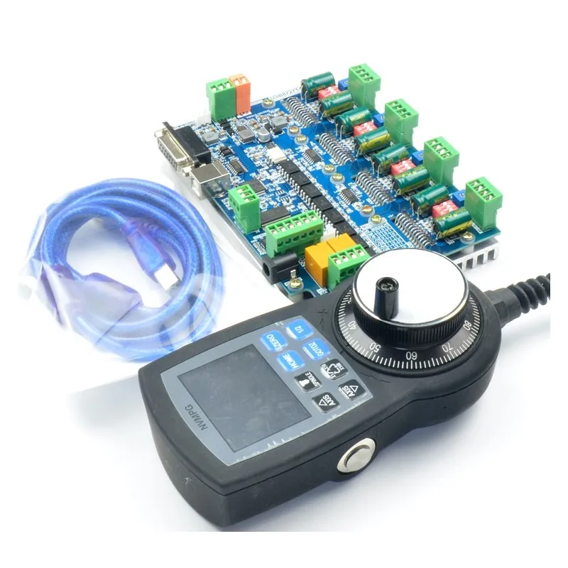 

CNC MACH3 4 Axis Motion Controller USB8727T4+ NVMPG-3D CNC Manual Pulse Generator MPG
