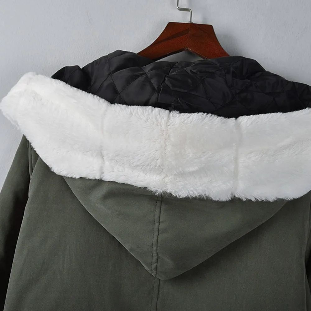 Модная зимняя Толстая теплая зимняя куртка для женщин с длинными рукавами лоскутный мех с капюшоном рыбий хвост пальто парки Повседневная одежда пальто