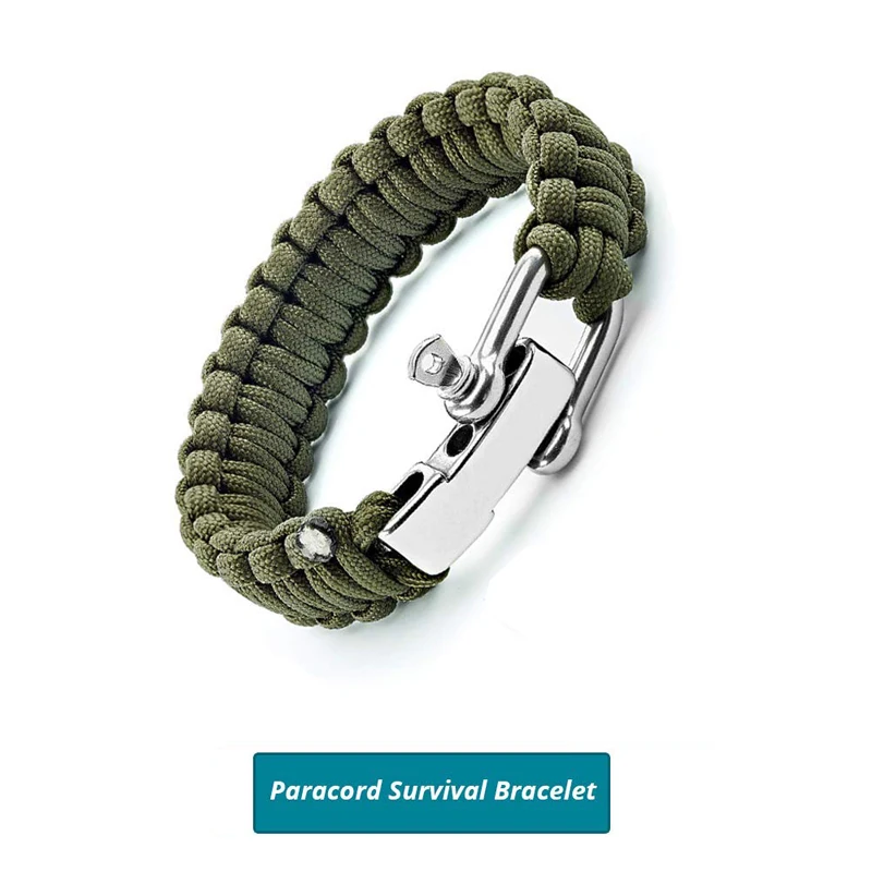 التخييم حبل 7 تقف سوار Paracord EDC بقاء مضفر أدوات إنقاذ في الهواء الطلق المشي أساور المظلة الحبل مشبك