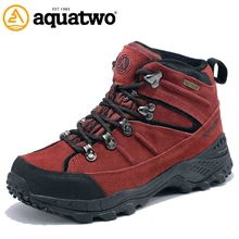 AQUA TWO Outdoor Camping Women Sports Hiking Shoes Genuine Leather Walking Sneakers Wear-Resistance Shoes Women HDS-100943