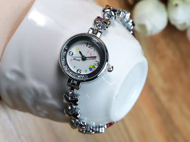 Роскошные часы с браслетом из розового золота, женские модные часы с кристаллами, кварцевые наручные часы e004