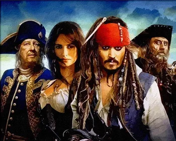 

MaHuaf-A1377 Pirates of the Caribbean painting by numbers on canvas DIY digital wall movie picture for living room home decor