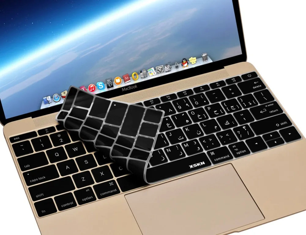 XSKN бренд арабский язык силиконовая клавиатура кожного покрытия для Macbook 1", макет США, черный, синий, розовый