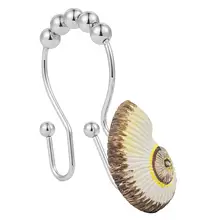 Sea shell conch starfish Double Hooks Glide Shower Ring Hangs For Both Shower Curtain and Liner