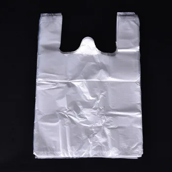 

100pcs 20*30cm Plastic Carrier Bags Transparent Bags Shopping Bag Supermarket Plastic Bags With Handle Food Packaging