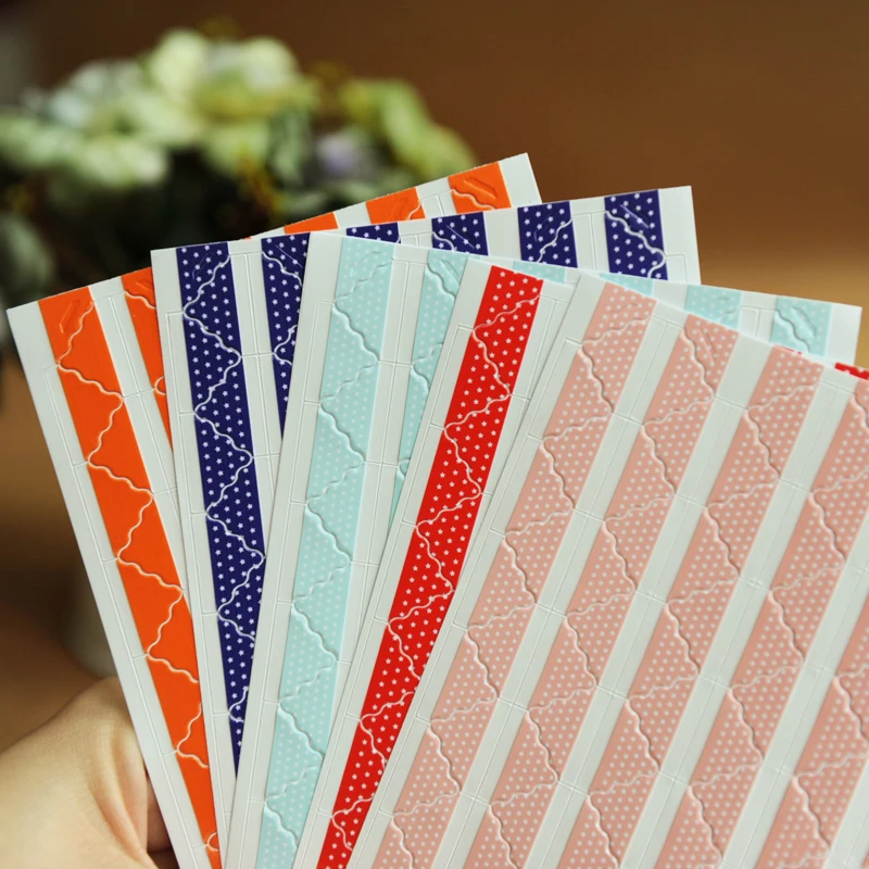 390 pcs/lot (5sheets) DIY lace Solid color opaque Corner Paper Stickers for Photo Albums Frame Decoration Scrapbooking wholesale