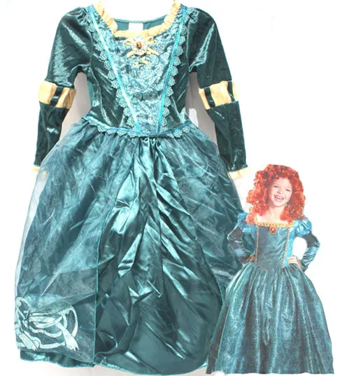 Костюм принцессы Хэллоуин для детей 2 12 лет 5 размеров|merida princess dress|costume bravebrave merida