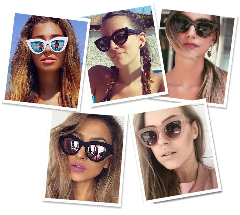 DCM Винтажные Солнцезащитные очки для женщин кошачий глаз солнцезащитные очки ретро солнцезащитные очки женские розовые зеркальные очки
