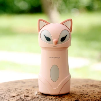 

EJOAI 180ml USB Spray fox style ultrasonic air humidifier diffuser automatically closes with USB light fan for car office home