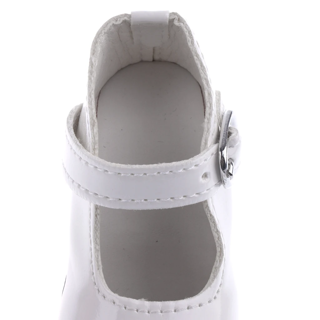 Fashion 1/3 BJD Dolls Leather Shoes Ankle Belt High Heel Outfit for Dollfie MSD DZ Dolls White