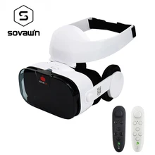 VR Fiit 3F Stereo Video 3D Glasses VR Headset Virtual Reality Smartphone Google Cardboard Helmet box For 4-6.4′ Phone +Gamepad