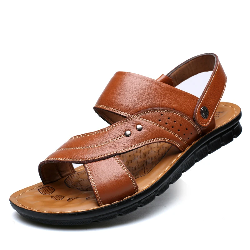

New Men Genuine Leather Sandals The First Layer Cow Leather Fashion Casual Fisherman Shoes Men Gladiator Sandals High Quality