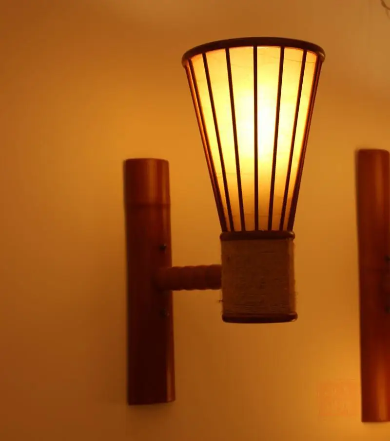 New Chinese Anese Bamboo Wall Lamp Shade Idyllic Rural Retreat New Chinese Anese Bamboo Wall Lamp Shade Idyllic Rural Retreat Southeast Mirror Painting Bedroom In Lamps From Lights Lighting