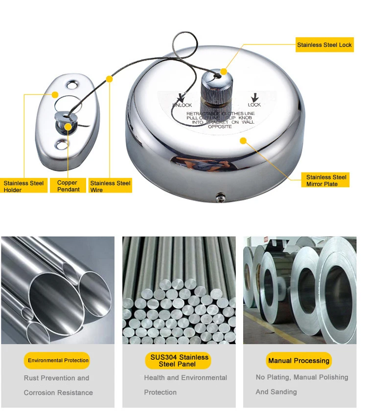 304 нержавеющая сталь выдвижная бельевая линия для помещений и улицы вешалка для белья сушилка для одежды органайзер сушилка для одежды веревка
