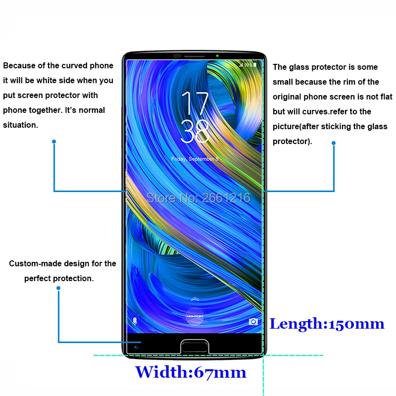 Закаленное стекло 9H 2.5D для HOMTOM S9 Plus Премиум Защитная пленка Homtom + 5 99 дюйма|screen