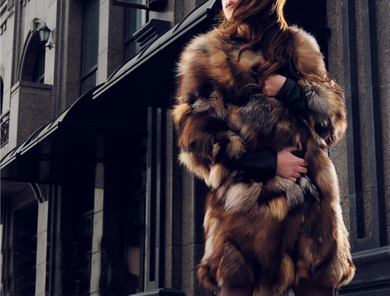 Чистый роскошный шуба из натурального Лисьего меха специальный классический дизайн женский натуральный Лисий Мех длинная куртка натуральный мех пальто KFP748