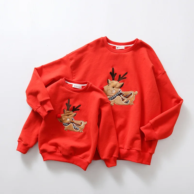 

Family matching Christmas Sweaters Dad Mommy and Me Clothes baby Sweatshirts Warm Christmas Pajamas boys hoodies Mom Son Outfits