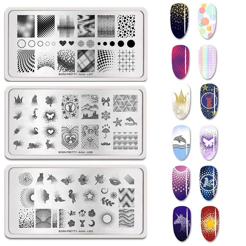 

BORN PRETTY 12*6 CM Rectangle Nail Stamping Plates Artist Series Maple Leaf Pattern Nail Art Stamp Stamping Template Nail Tool