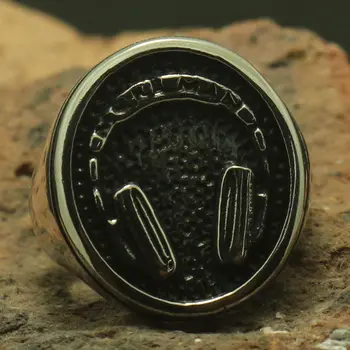 

316L Stainless Steel Cool Punk Gothic Earphone Newest Fashion Ring