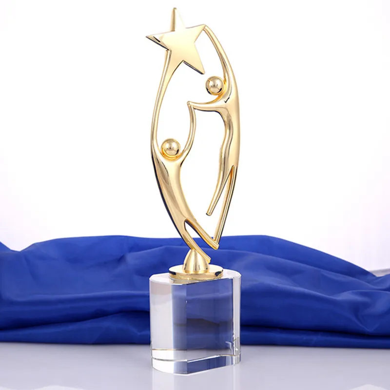 

1 Piece 2 Dancers Shaped Metal Trophy With A Base Engraved Words For Customized Grammy Award Dance Match Trophy Cup