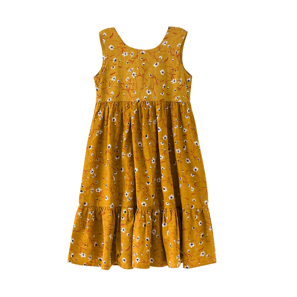 B S183 Summer New Fashion Girls Casual Dresses Kids Floral Printing ...