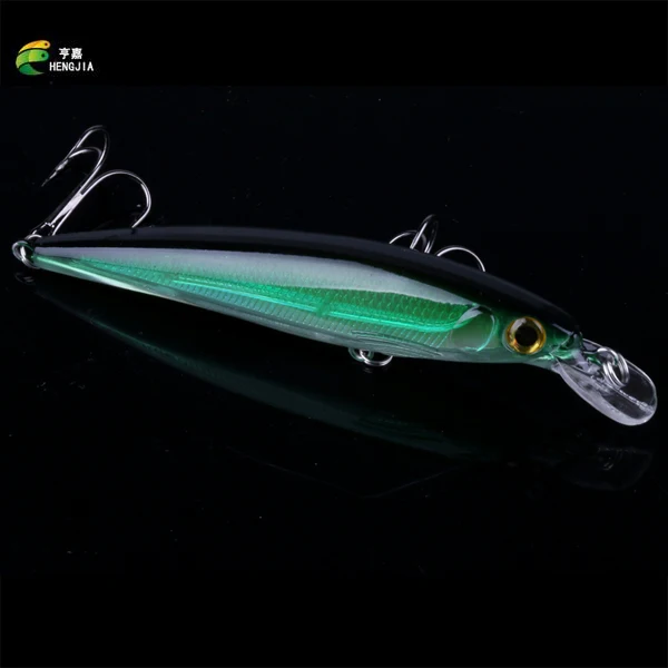 

HENGJIA FISH 1PCS 2018 New Model Fishing Lures Laser Minnow Hard Bait 110mm 13g Slowly Sinking Quality Professional Crankbait