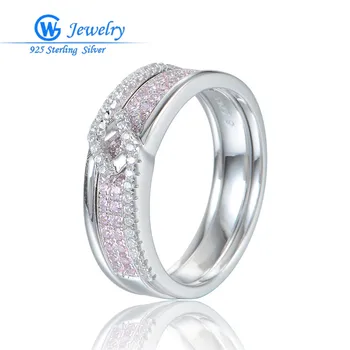 

Natural Pink Stone Wedding Ring Genuine Sterling Silver Women Rings anillos plata mujer 925 Wholesale Gw Jewelry RIPY067H50