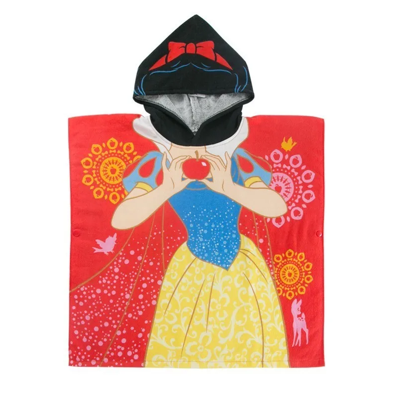 Disney Микки мультфильм Замороженные Эльза модная детская с капюшоном банное полотенце Минни накидка Kawaii Baby Пух Хлопок плащ - Цвет: snow White