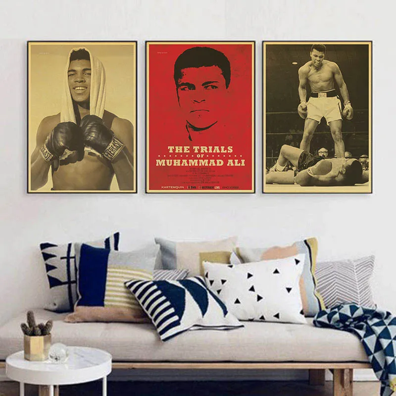 

Boxing champion Muhammad Ali Beat it Vintage Paper Poster Wall Painting Home Decoration 42X30 CM 30X21 CM