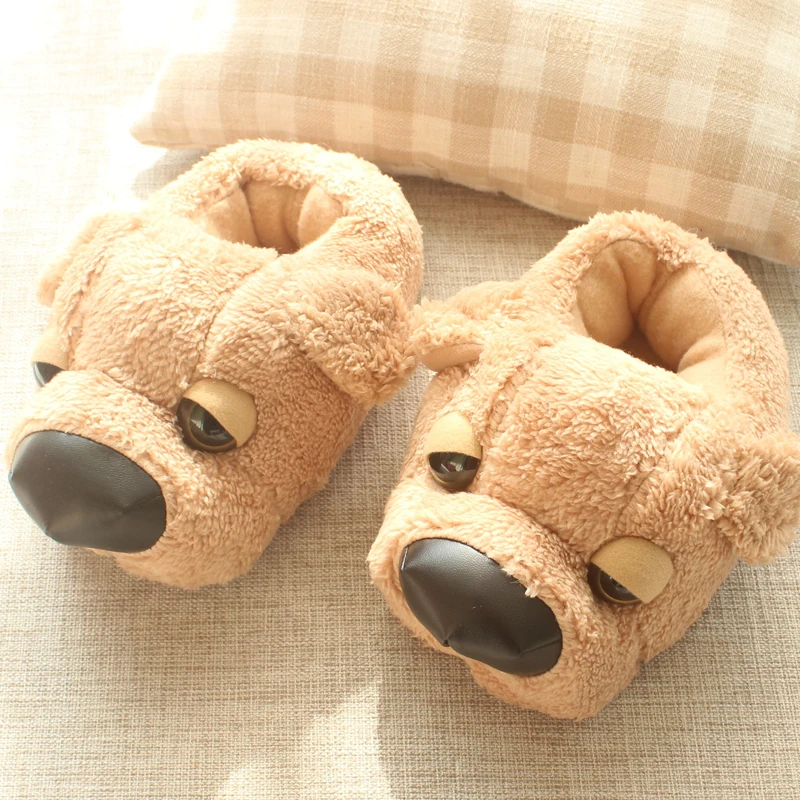 

Men and women home cotton slippers cartoon rhubarb dog winter thick all-inclusive with couples cotton shoes home warm shoes