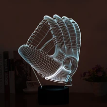 FULLOSUN красивые 3D перчатки для регби настольная лампа светодиодный ночник с домашним украшением в качестве праздничных подарков