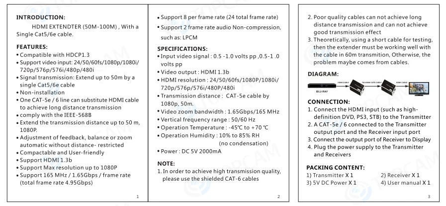 HDMI Extender один сетевой кабель Cat5/6E кабель 50 м Поддержка видео Вход 720 P 480 P 1080 P cctv передатчик для IP-сети Камера