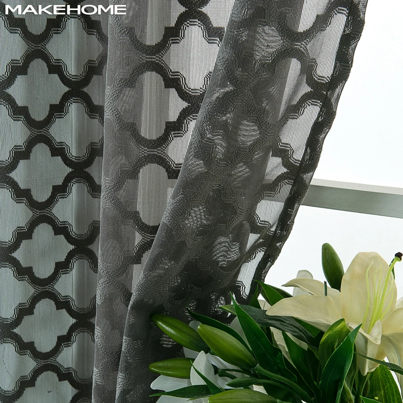 Занавески MAKEHOME из плотной жаккардовой ткани тюлевые шторы вуали для гостиной