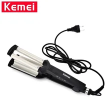 Kemei KM- стиль волос r Профессиональный 3 Бочки большая волна бигуди Утюг щипцы для завивки волос Инструменты для укладки стиль бигуди