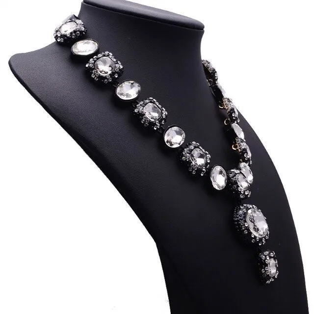 Высокое качество, винтажное хрустальное ожерелье s& Кулоны, 6 цветов, стразы, длинная цепочка, массивное ожерелье для женщин, ювелирное изделие xg140