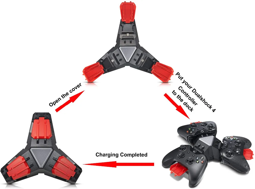 3 USB порты, контроллер док-станция для зарядки Tripple зарядная станция синий светодиодный для Microsoft Xbox One X-One контроллер геймпад