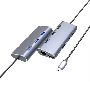 

2019 USB Type C HUB 4k HDMI Gigabit Ethernet RJ45 USB Type C USB 3.0 SD TF Card Reader PD Splitter Adapter For MacBook Air Pro