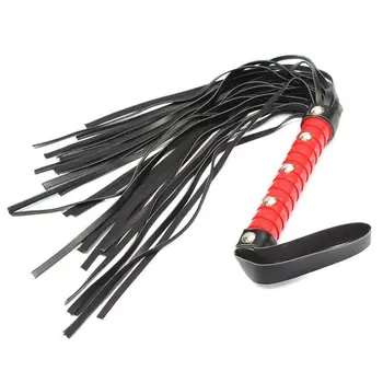 

45cm PU Leather Whip With Lashing Handle Spanking Paddle Scattered Whip Knout Flirting Erotic Toys for SM Adult Games