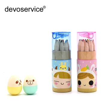 

12Colors/Lot Pencil With Pencil Sharpener Colored Drawing Pencils Writing Painting Art Stationery Supplies For Kids School Gifts