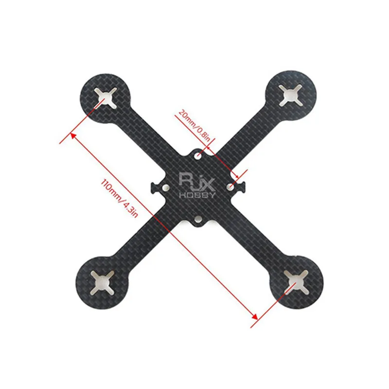 

Rjxhobby 110 мм Micro Carbon Волокно Quadcopter Рамки комплект для мини FPV-системы Racing Drone Поддержка 1103 1104 1306 бесщеточный Двигатели