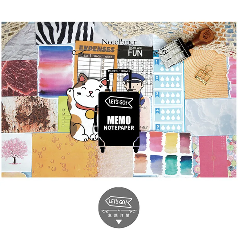 

Moking let us go memo paper diy message note paper notepad pack 1 pack = 32 pcs