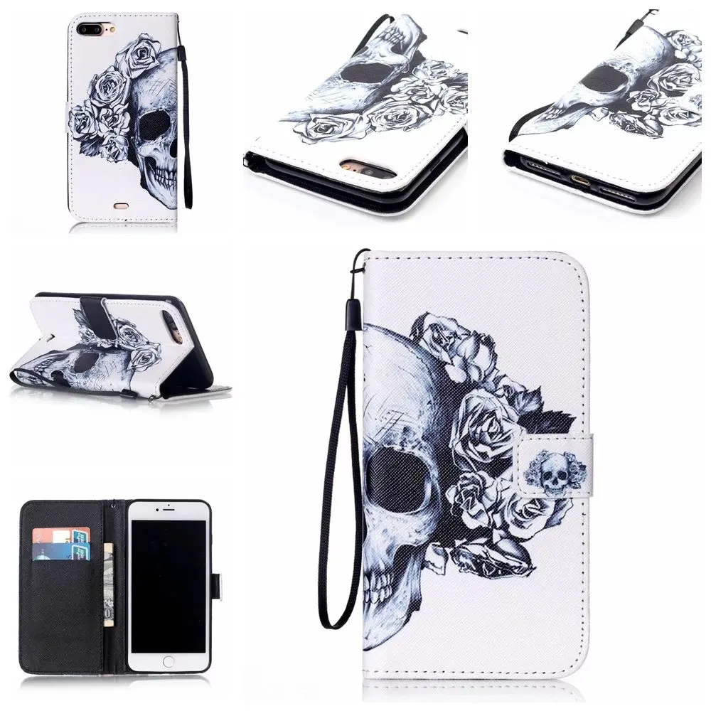 Чехол-бумажник флип-чехол для samsung Galaxy S8 S7 край S6 край S5 S4 S3 мини защитный чехол для iphone 4 4S 5 5S 5C 6 6S 7 8 Plus