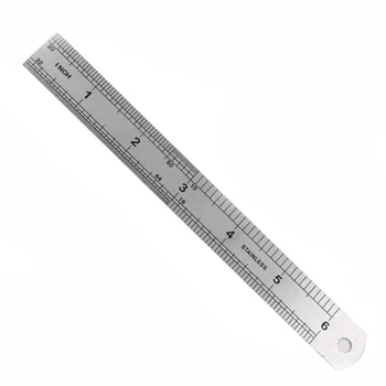 Nice Stainless Steel Metal Ruler Metric Rule Precision Double Sided Measuring 6/8/12inch for students and teachers stainless metal ruler practical metric and inches measurement double sided thick precision calibration 15 20cm ruler