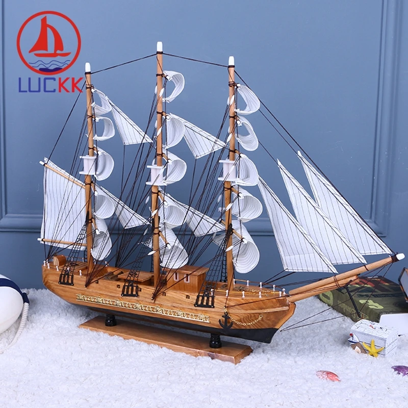LUCKK 80 см Burlywood деревянная модель кораблей парусник игрушки изысканное украшение дома Дерево для ремесел сувенир Парусная модель подарок