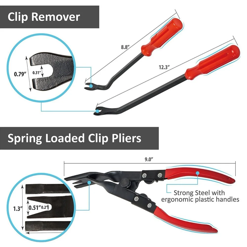 Auto Fastener Removal Tool Car Door Panel Upholstery Engine Cover Fender Clips Repair Tools Installer Clip Plier | Автомобили и