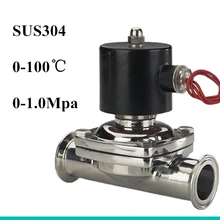DC12V 1/" DN15 Tri Clamp OD 50,5 мм нержавеющая сталь 304 Электрический санитарный электромагнитный клапан силиконовый герметичный нормально закрытый